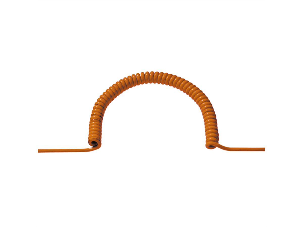BACHMANN Câble spirale orange 0.5-2.5m, HO7BQ-F caoutchouc/PUR 7G1,5