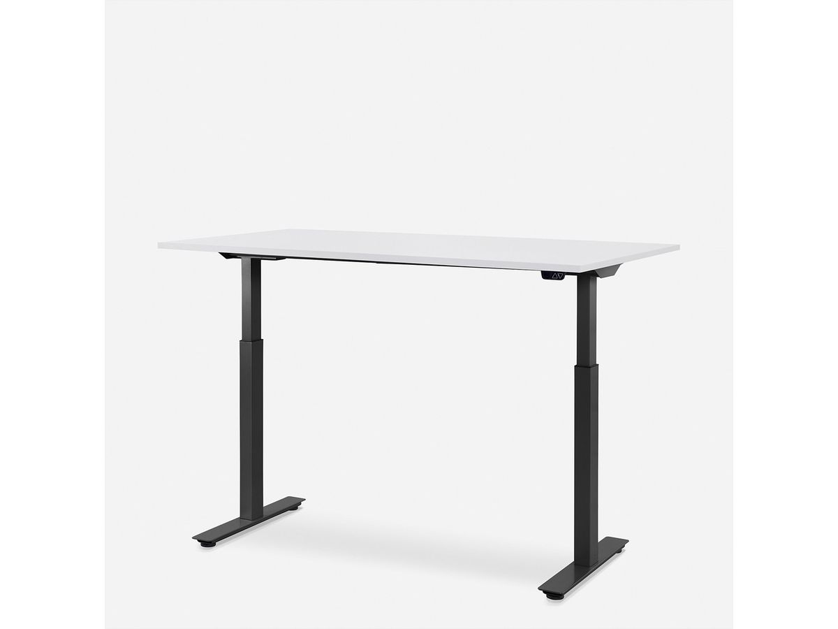 WRK21 Schreibtisch Smart 160 x 80 cm, Höhenverstellbar, Weiss Uni / Schwarz