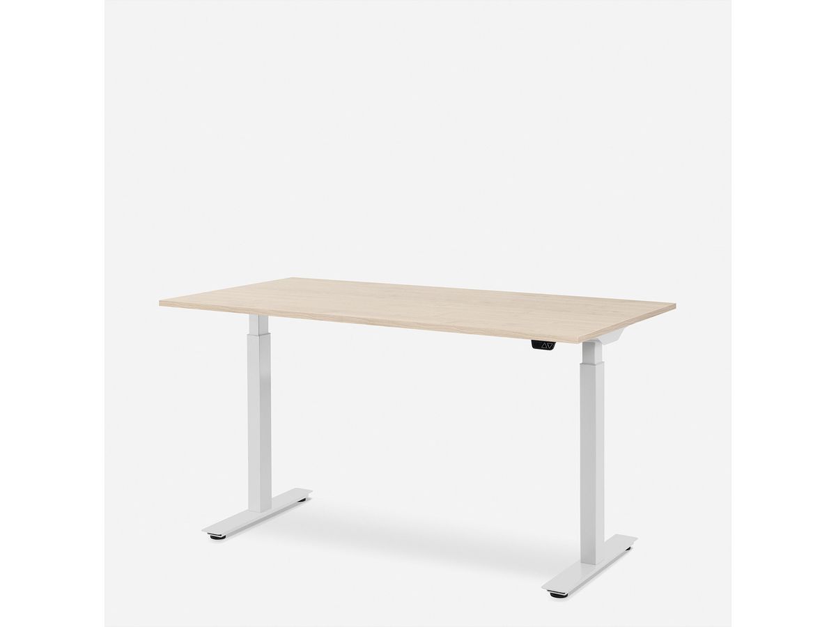 WRK21 Schreibtisch Smart 140 x 80 cm, Höhenverstellbar, Mandal Ahorn / Weiss