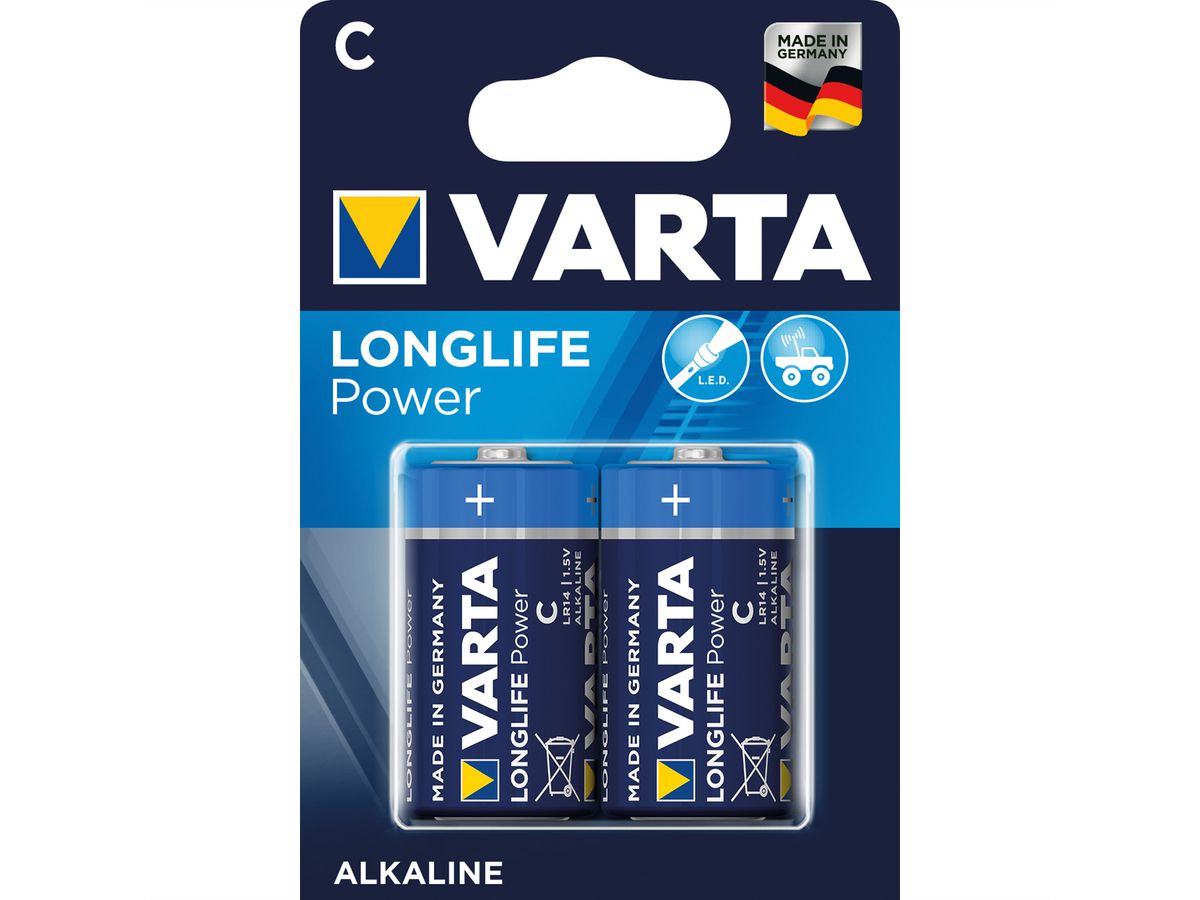 VARTA Batterie Baby, C, LR14, 1,5V, 2er, 2 Zellen per Blister