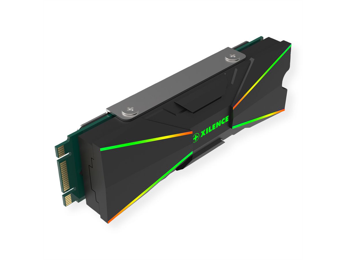 Xilence M2SSD.B.ARGB Radiateur M.2 2280 SSD PCIe NVMe/SATA, 3PIN ARGB 5V, passif