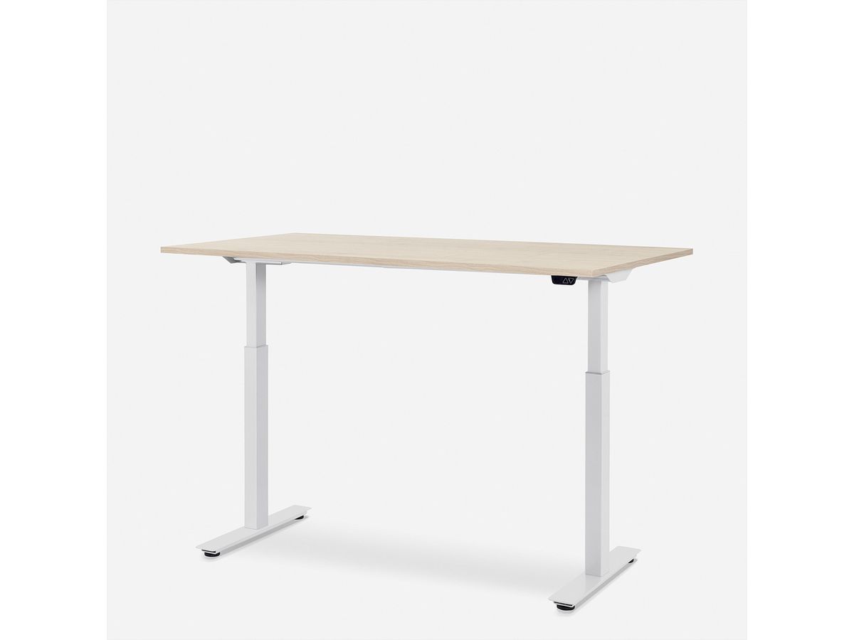 WRK21 Schreibtisch Smart 140 x 80 cm, Höhenverstellbar, Mandal Ahorn / Weiss