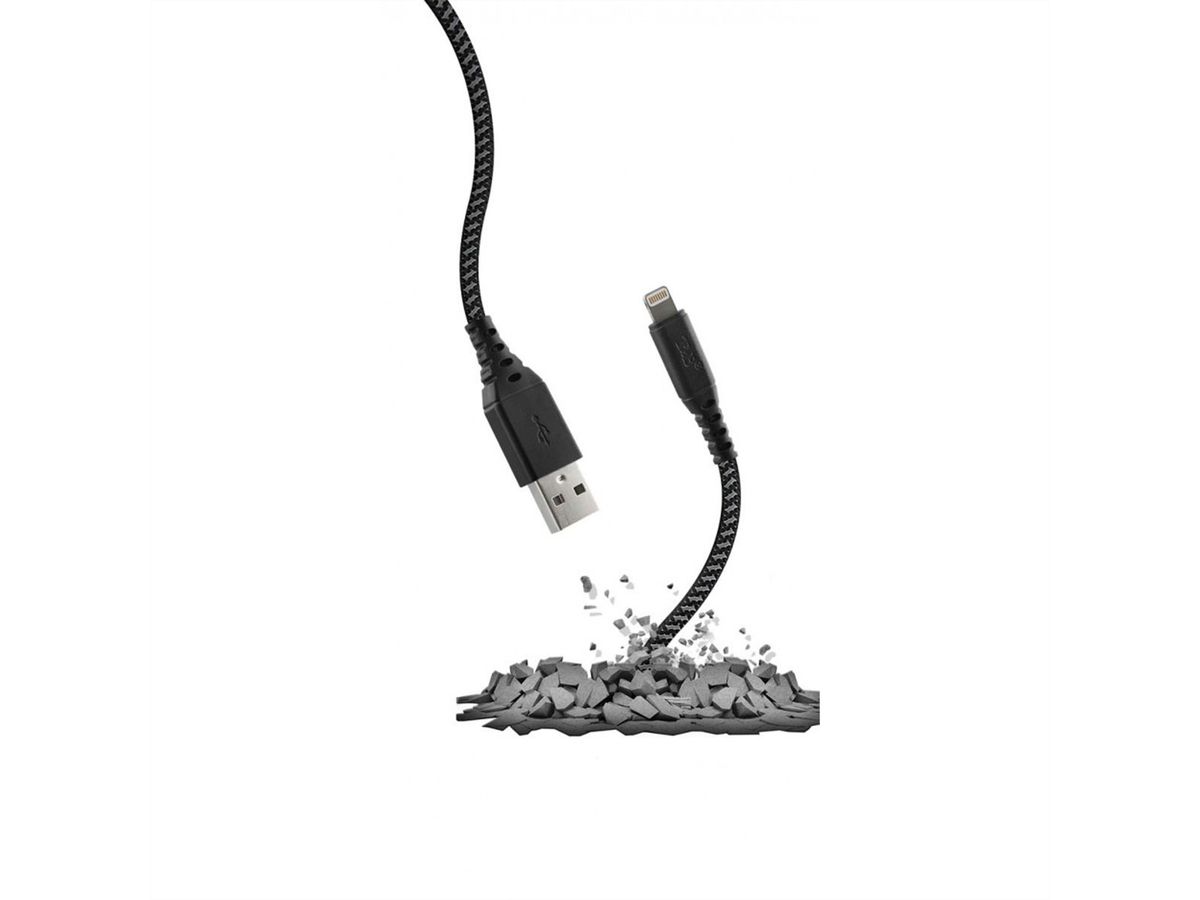 T'NB XW3M Câble d'éclairage USB, noir/gris, 1,5 mètres