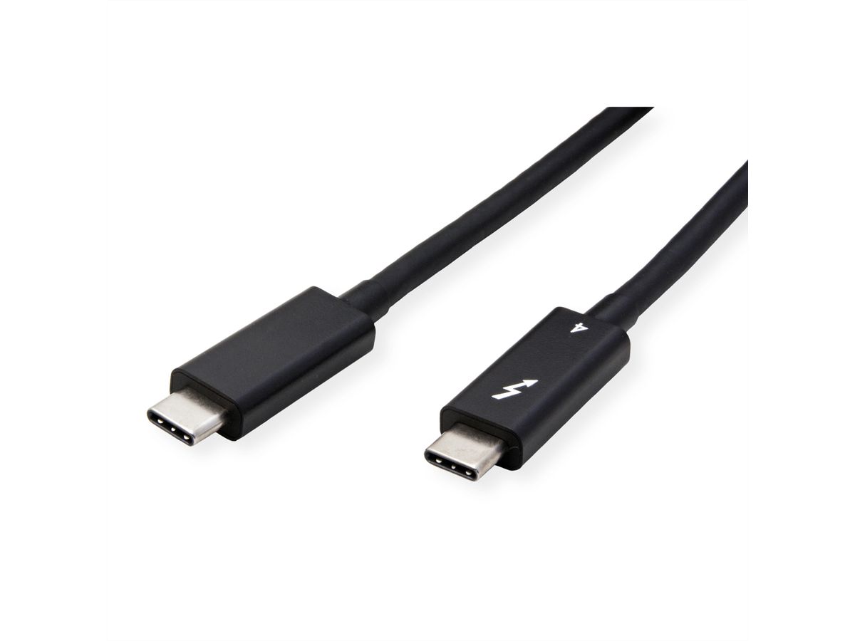 ROLINE Câble Thunderbolt™ 4 USB type C, M/M, 40Gbit/s, 100W, passif, noir, 1,5 m