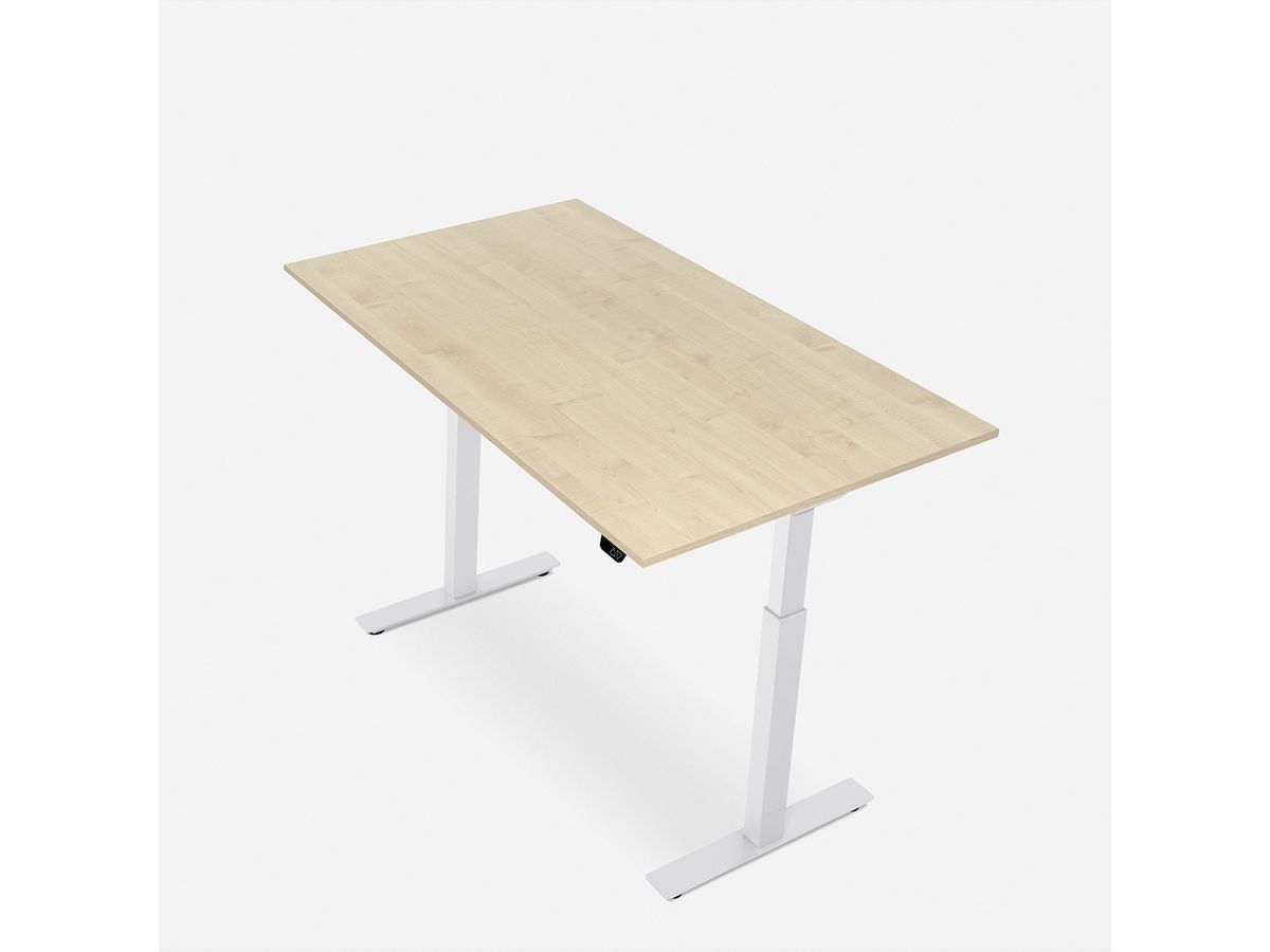WRK21 Schreibtisch Smart 160 x 80 cm, Höhenverstellbar, Mandal Ahorn / Weiss