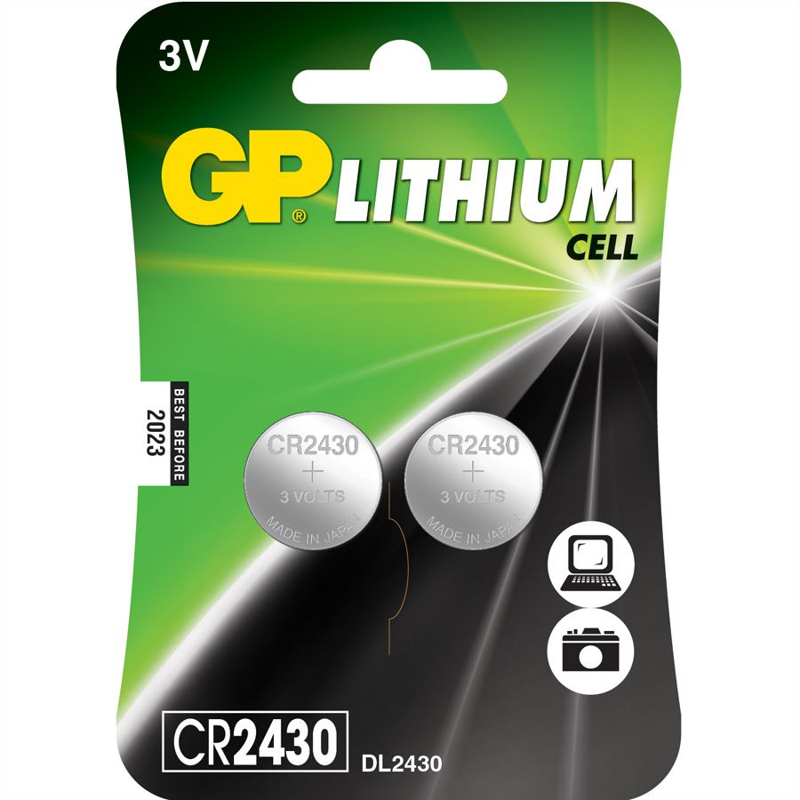 Pile bouton CR 2430 lithium GP Batteries 300 mAh 3 V - Piles