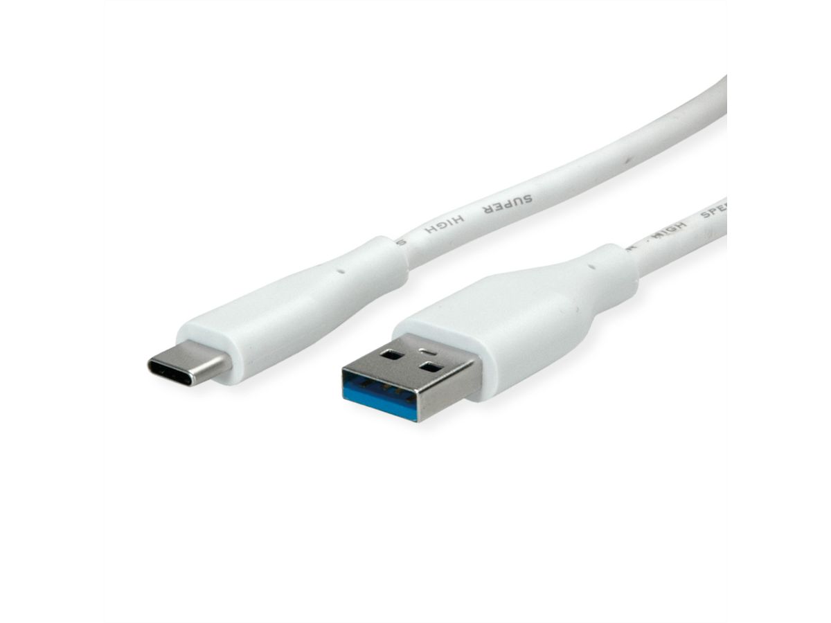 VALUE Câble USB 3.2 Gen 1, A-C, M/M, blanc, 3 m