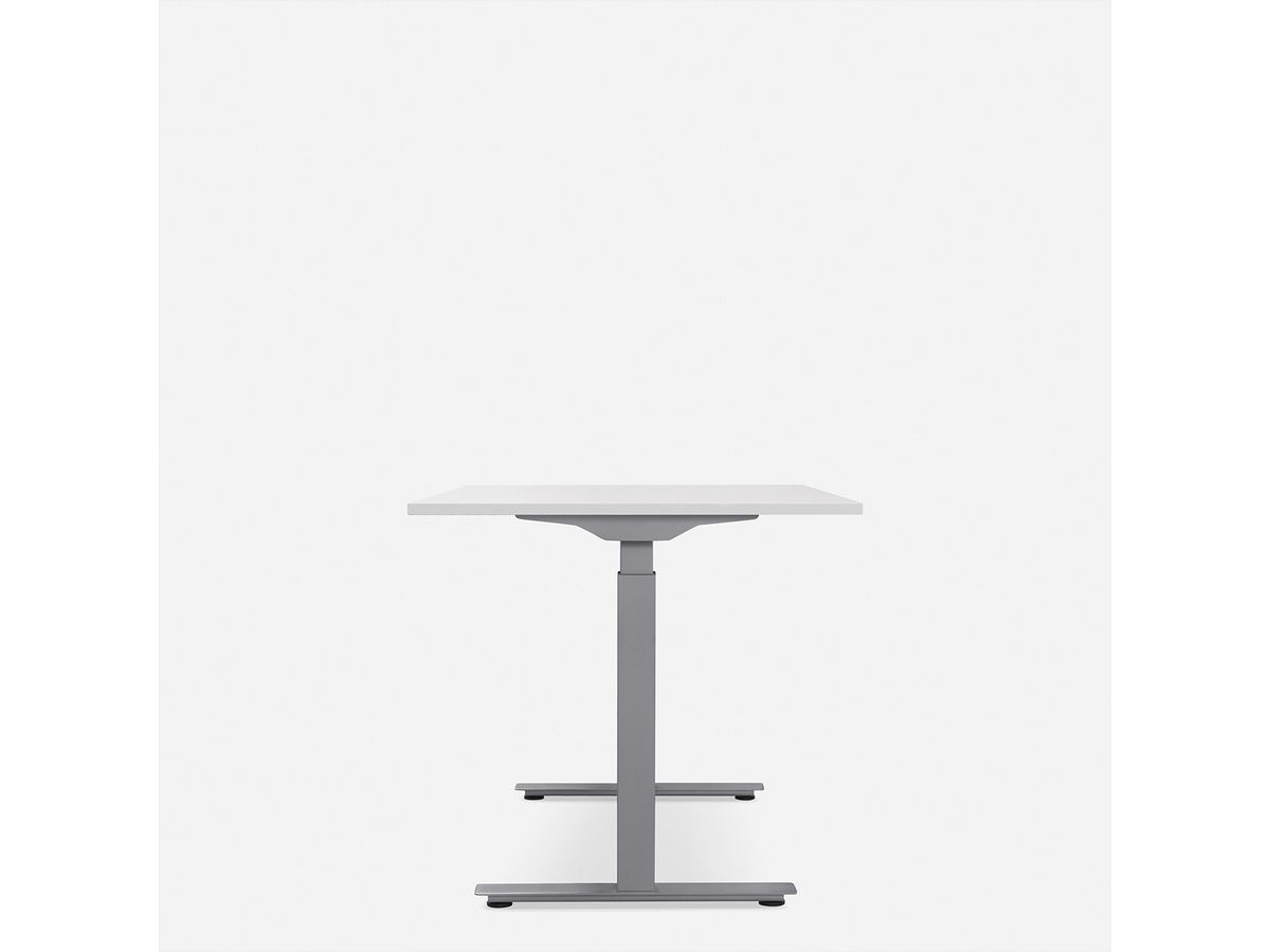 WRK21 Schreibtisch Smart 160 x 80 cm, Höhenverstellbar, Weiss Uni / Grau