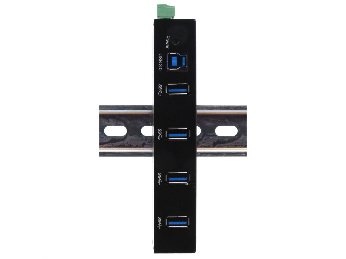 EXSYS EX-11234HMS 4 Port USB 3.2 Gen 1 HUB Din-Rail Kit und Wand VIA VL811+ Chipset