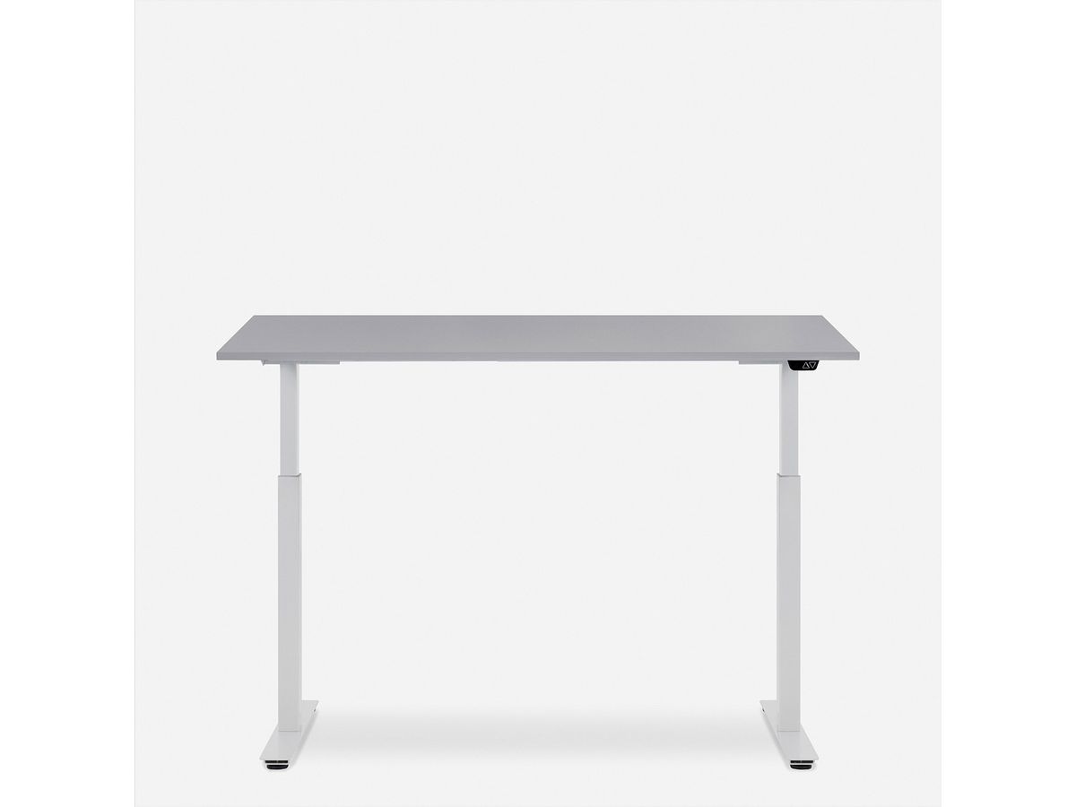 WRK21 Schreibtisch Smart 180 x 80 cm, Höhenverstellbar, Grau Uni / Weiss