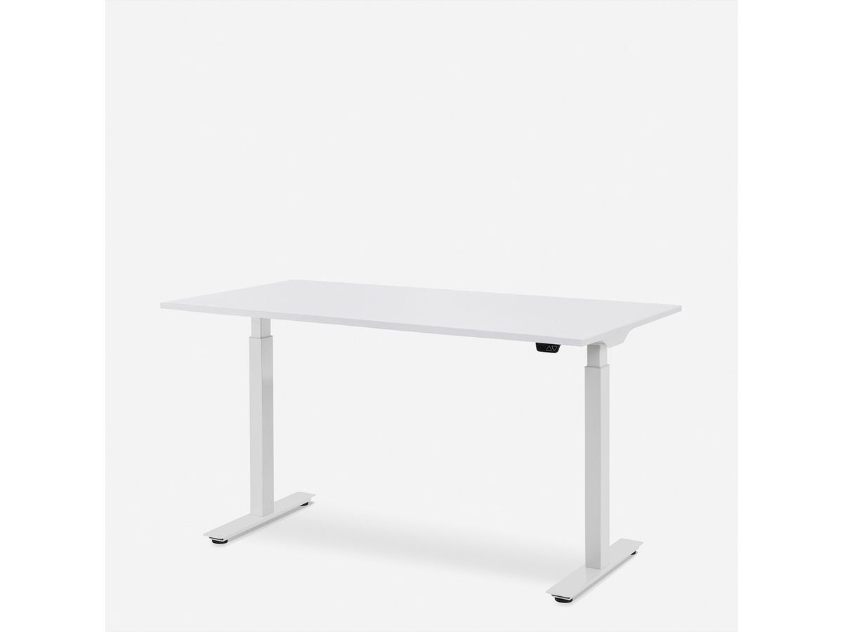 WRK21 Schreibtisch Smart 120 x 80 cm, Höhenverstellbar, Weiss Uni / Weiss