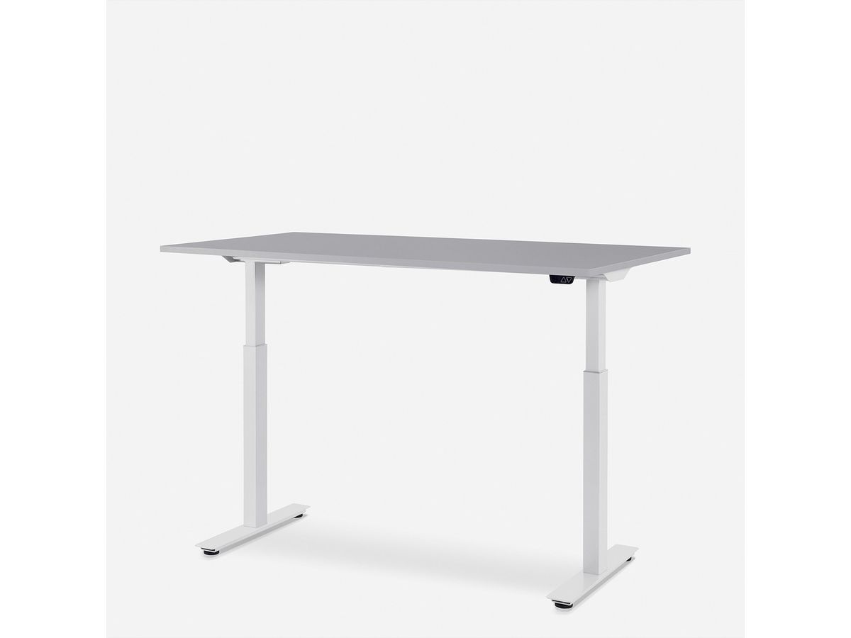 WRK21 Schreibtisch Smart 160 x 80 cm, Höhenverstellbar, Grau Uni / Weiss