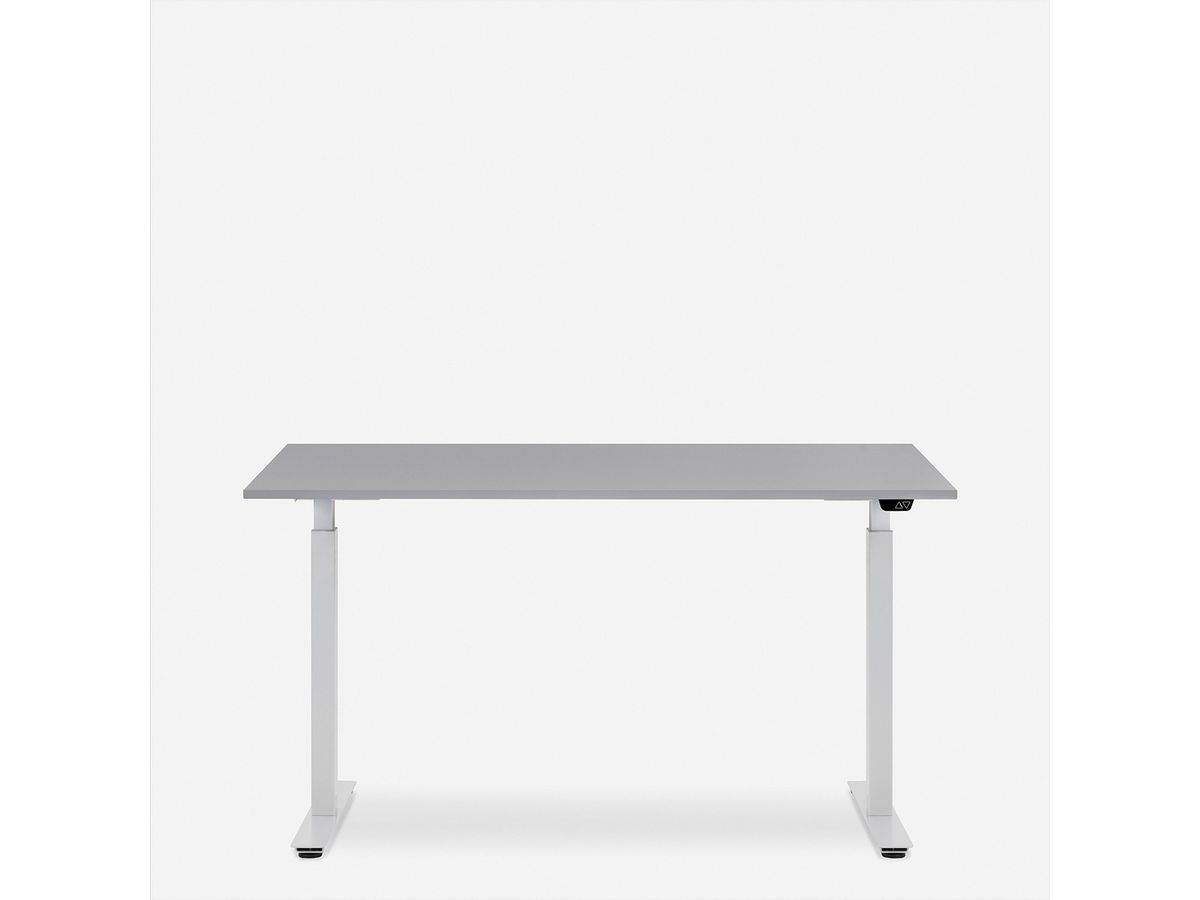 WRK21 Schreibtisch Smart 180 x 80 cm, Höhenverstellbar, Grau Uni / Weiss