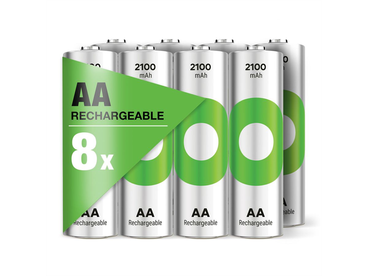 GP Batteries Recyko, Akku AA 8x, 2100 mAh, 1,2 V