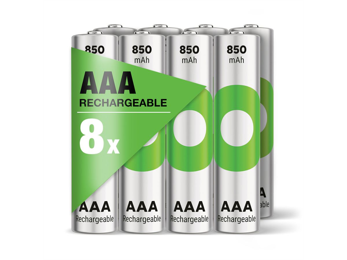 GP Batteries Recyko, Akku AAA 8x, 850 mAh, 1,2 V