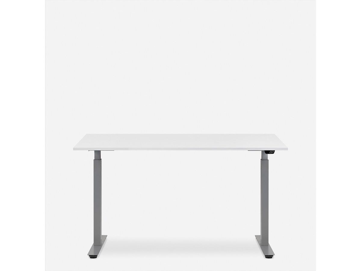 WRK21 Schreibtisch Smart 160 x 80 cm, Höhenverstellbar, Weiss Uni / Grau