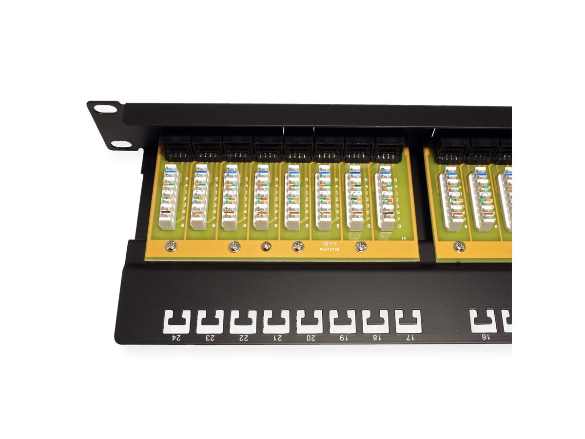 VALUE Kat.6 (Class E) 19"-Patchpanel, 24P, ungeschirmt, schwarz