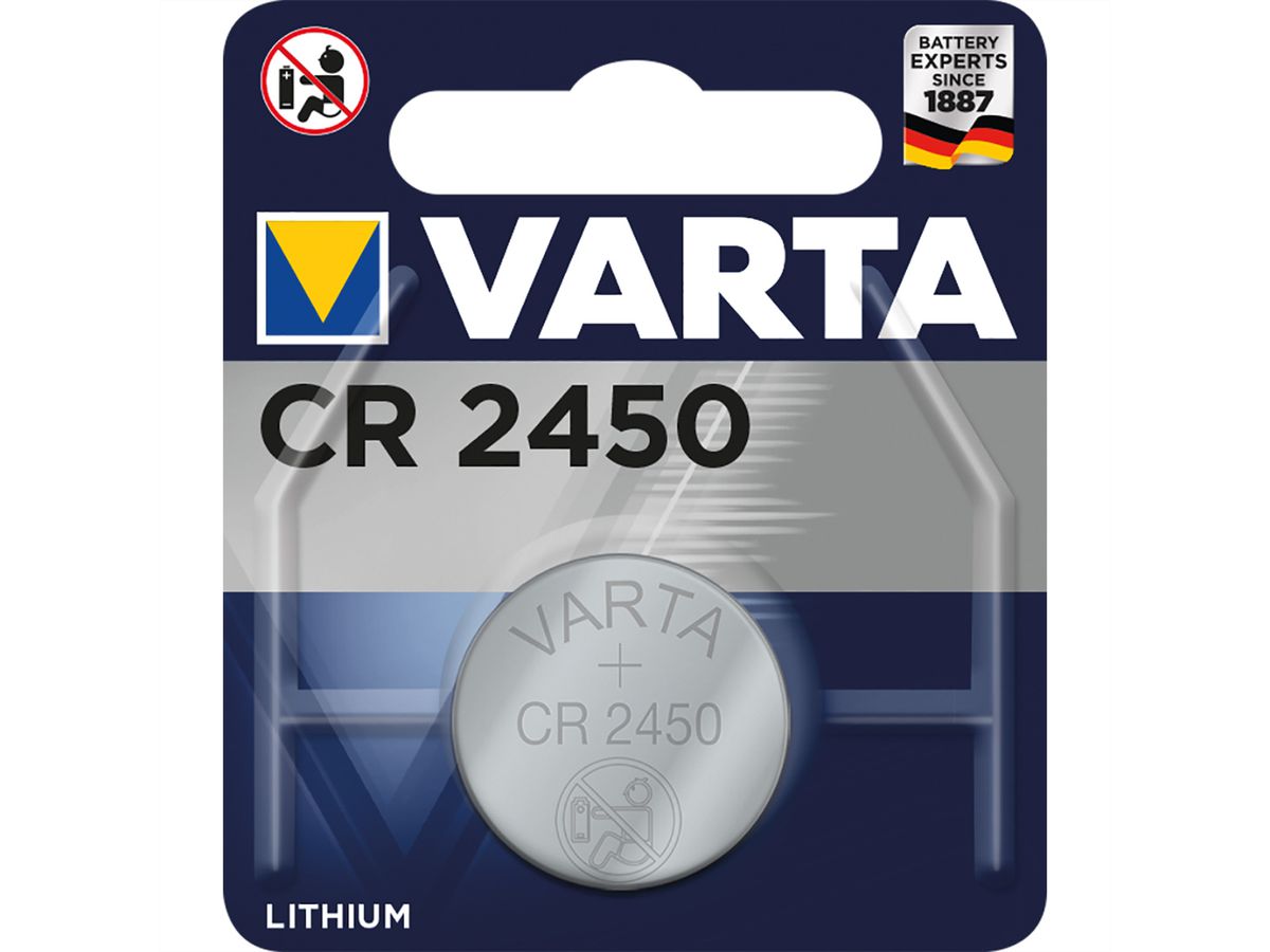 VARTA Lithium Knopfzelle CR-2450, 3V, 570mAh