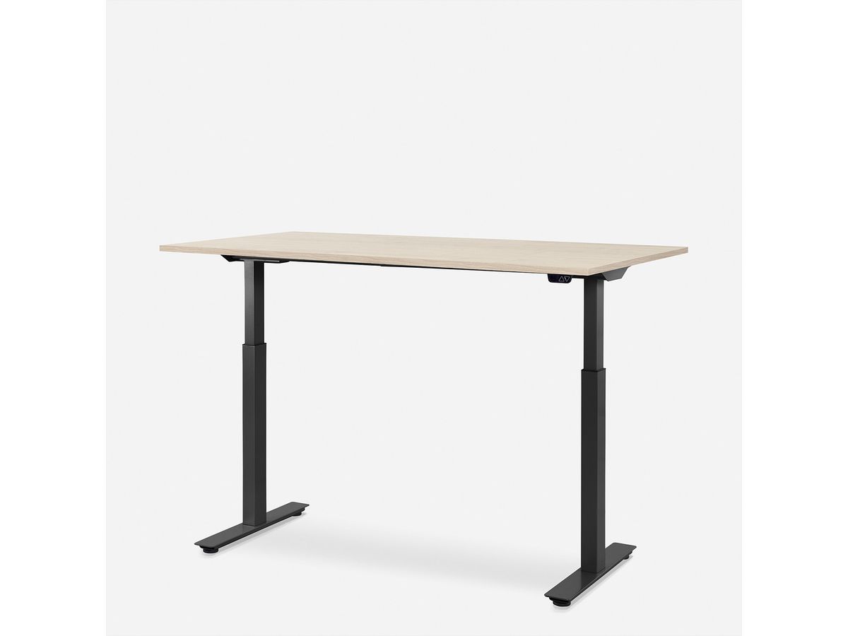 WRK21 Schreibtisch Smart 160 x 80 cm, Höhenverstellbar, Mandal Ahorn / Schwarz