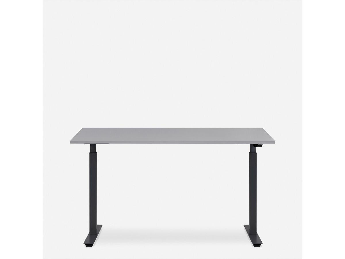 WRK21 Schreibtisch Smart 140 x 80 cm, Höhenverstellbar, Grau Uni / Schwarz